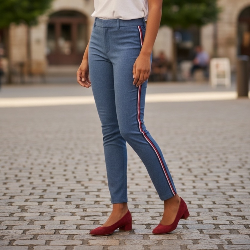 Old Navy Pixie Pants | Blue Denim-Look Trousers | Size 1/2
